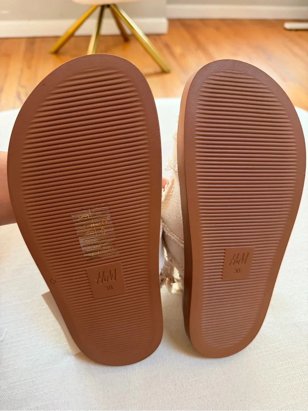 H&M Cotton Twill Sandals NWT